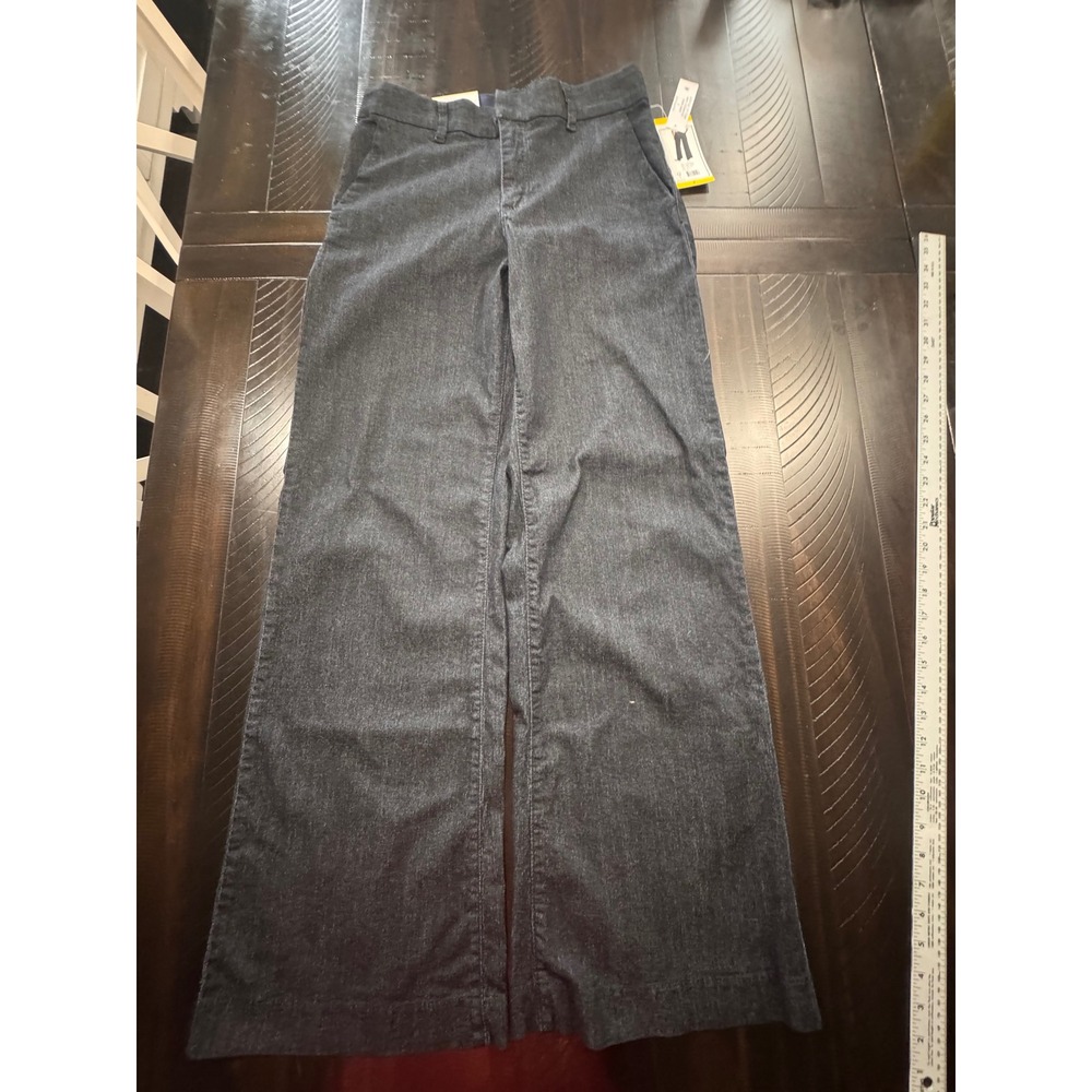 Nine West Jeans Womens Wide Leg Trouser Dark Wash Denim Pants SDNW83327 Size 8
